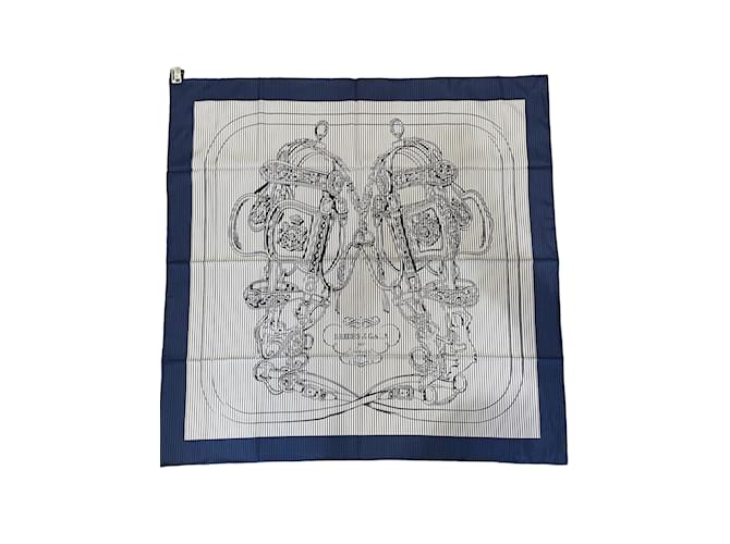 Hermès HERMES  Silk handkerchief T.  silk Blue  ref.1155214