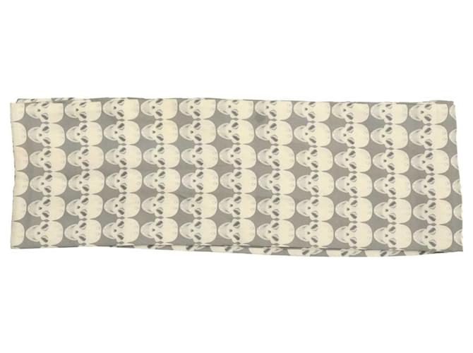 Thomas Wylde Foulard long gris avec imprimé têtes de mort Coton Gris anthracite  ref.1155263