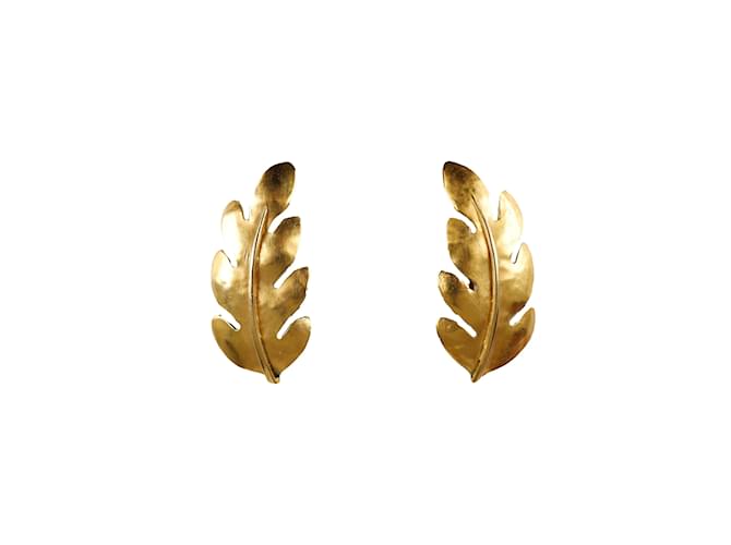 Salvatore Ferragamo Leaf Earrings Golden  ref.1155754