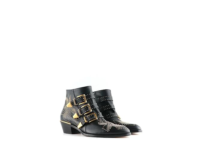 Chloé CHLOE  Boots T.eu 38.5 leather Black  ref.1155767