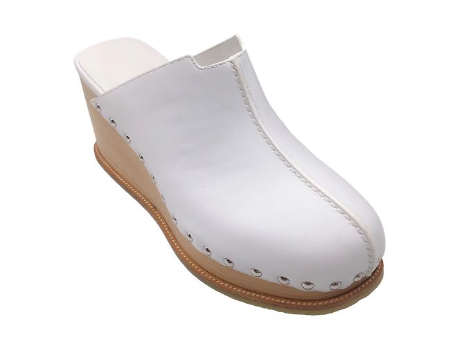 Hermès Hermes White Leather Earth Mules / clogs