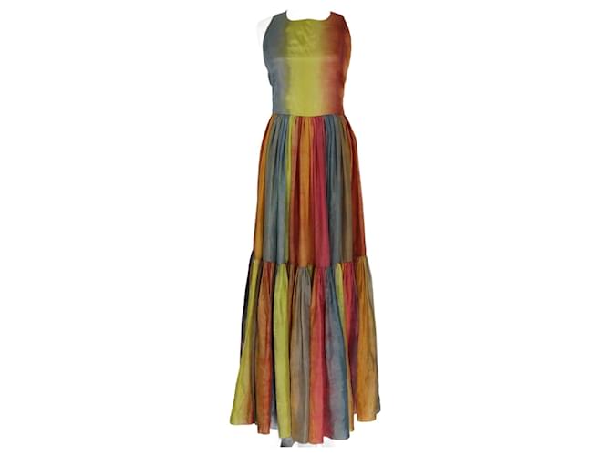 Christian Dior Multicolor Dioraura Sleeveless Maxi Dress Multiple colors Silk  ref.1155810