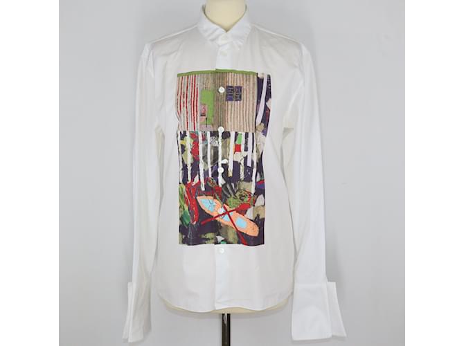 Marni Camicia a maniche lunghe stampata bianca Bianco Cotone  ref.1155816