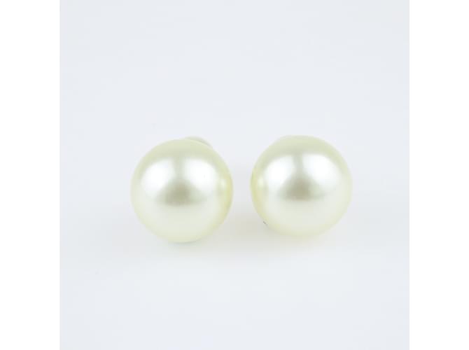 Dior Tribales Faux Pearl Gold Plated Stud Earrings Golden Metal  ref.1155837