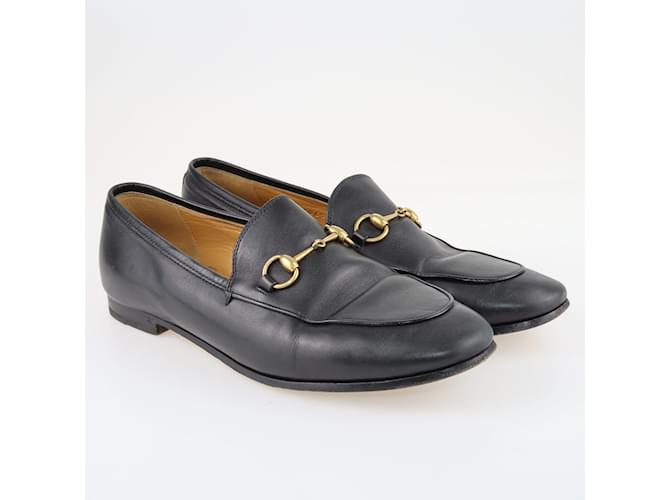 Gucci Chaussures plates noires à mors Cuir  ref.1155855