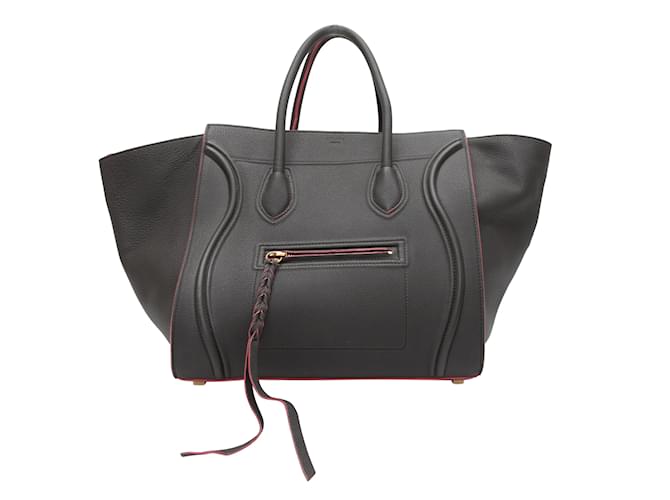 Céline Charcoal & Red Celine Small Phantom Luggage Bag Leather  ref.1155883
