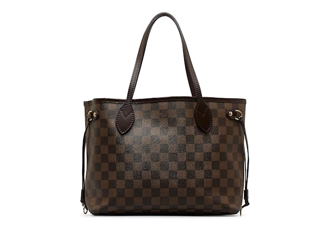 Sac cabas marron Louis Vuitton Damier Ebene Neverfull PM Cuir  ref.1155924