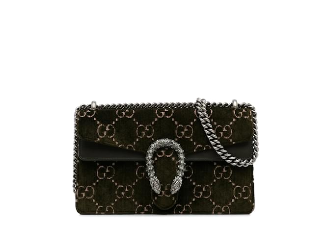 Brown Gucci Small GG Velvet Dionysus Shoulder  Bag Leather  ref.1155927