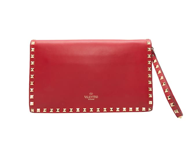 Pochette Rockstud rouge Valentino Cuir  ref.1155968