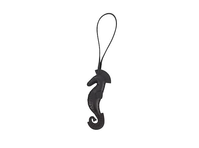 Hermès Charme de sac Hermes Milo Seahorse So Black noir Cuir  ref.1156001