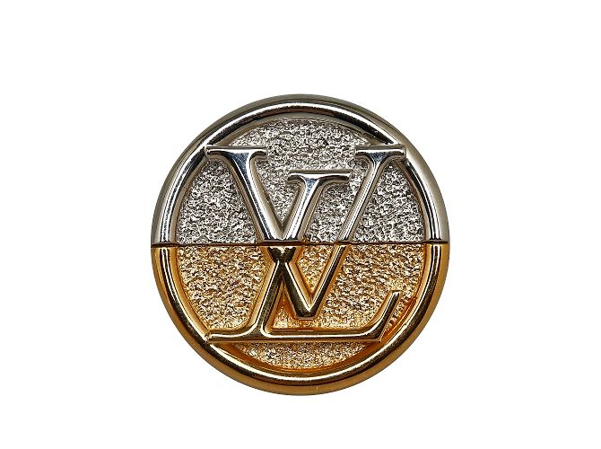 Goldene Louis Vuitton LV Runde Brosche