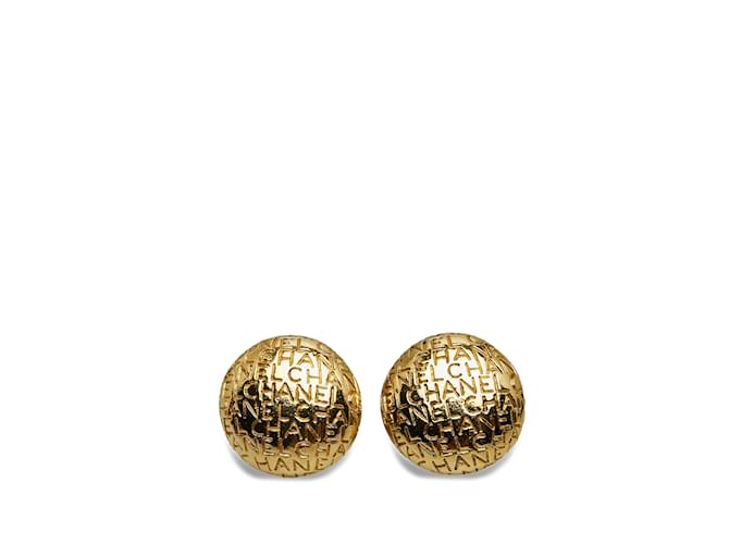 Gold Chanel CC Clip On Earrings Golden Gold-plated  ref.1156082