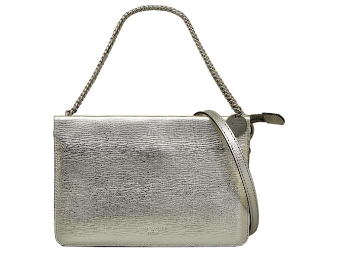 Silver Givenchy Leather Cross3 Satchel Silvery  ref.1156094