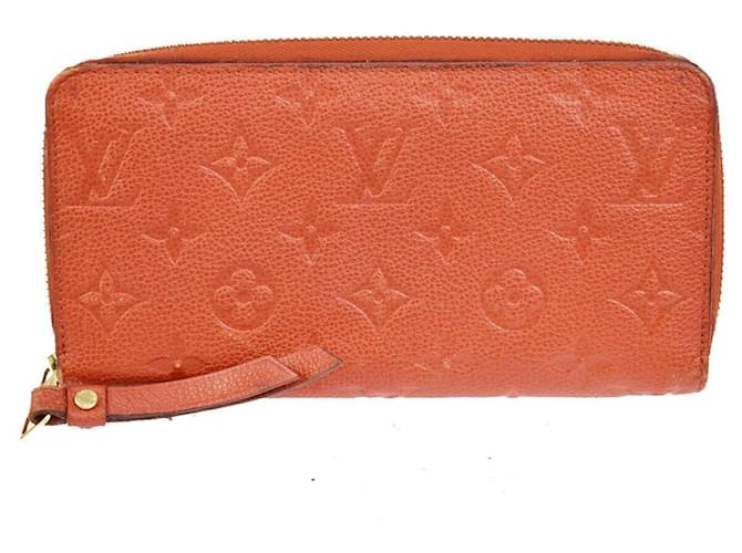 Louis Vuitton Zippy Geldbörse Orange Leder  ref.1156120