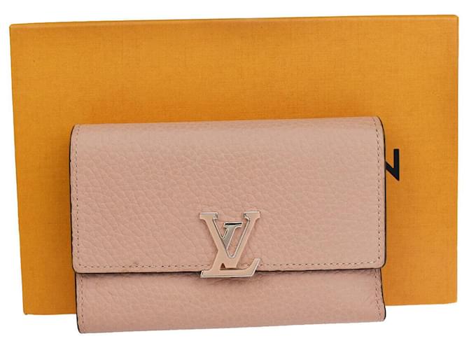 Louis Vuitton Portefeuille Capucines Pink Leder  ref.1156132
