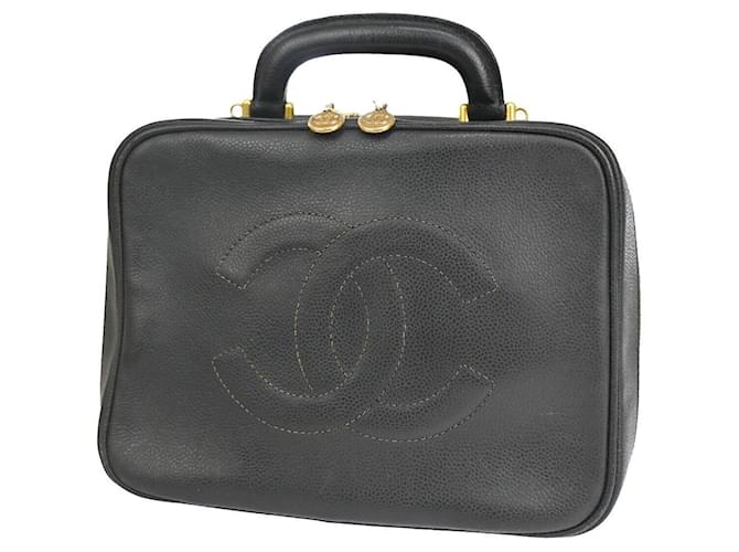 Chanel Vanity Black Leather  ref.1156186