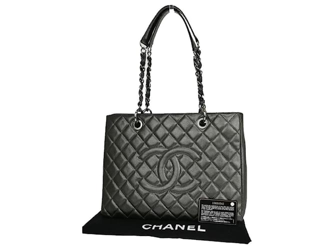 Timeless Chanel GST (grand shopping tote) Black Leather  ref.1156288