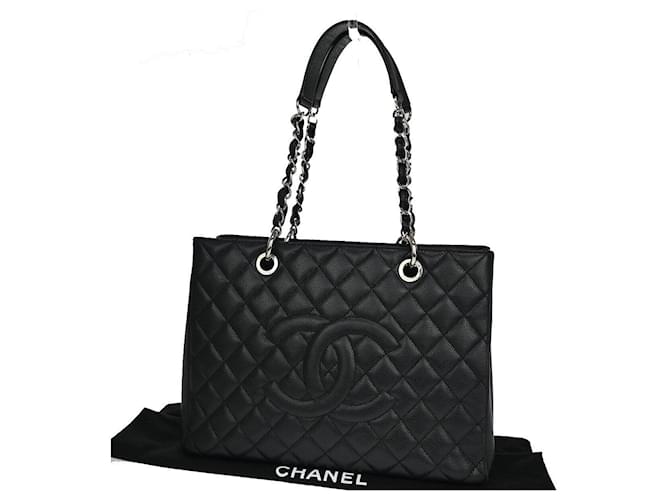 Timeless Chanel Grand einkaufen Schwarz Leder  ref.1156296