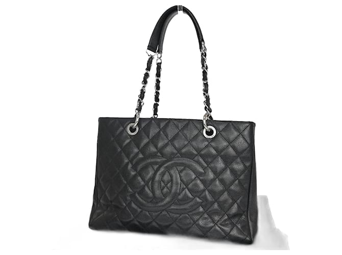 Chanel Grand shopping Black Leather  ref.1156301