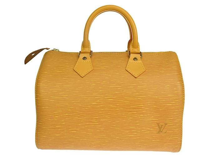 Louis Vuitton Speedy 25 Amarelo Couro  ref.1156315