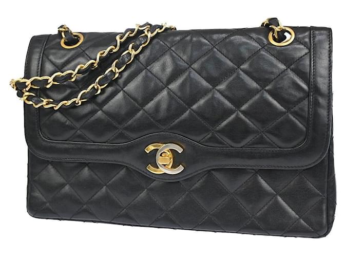 Chanel Matelassé Black Leather  ref.1156318