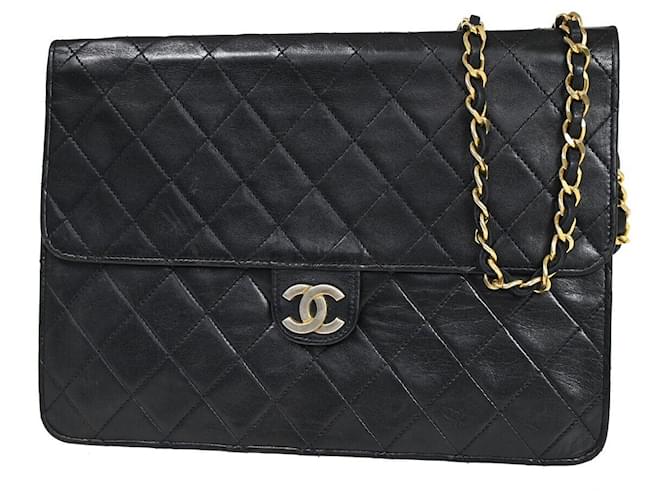 Classique Chanel Matelassé Cuir Noir  ref.1156325