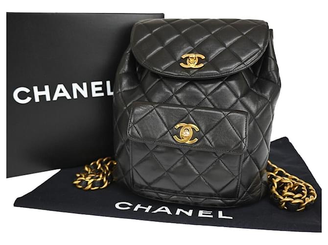 Classique Chanel Matelassé Cuir Noir  ref.1156339