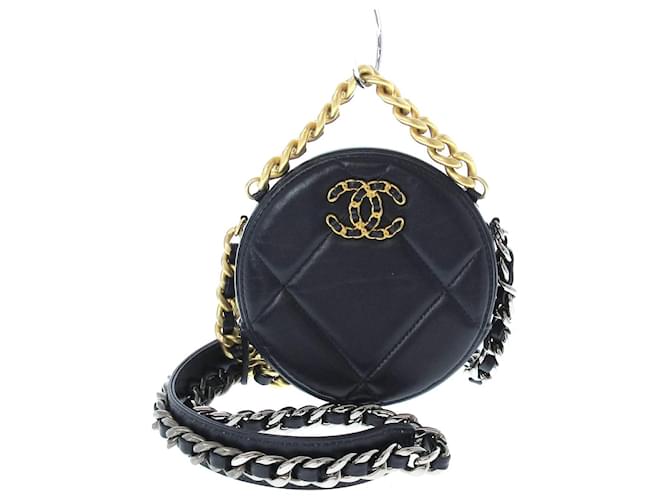 Chanel Chanel 19 Navy blue Leather  ref.1156509