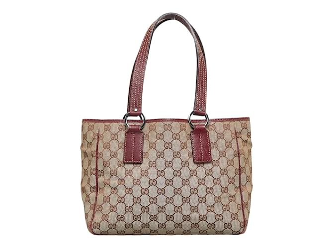 Gucci GG Canvas Tote Bag 113019 Brown Cloth  ref.1156699
