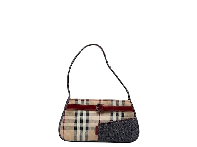 Burberry House Check Canvas Baguette Brown Cloth  ref.1156701