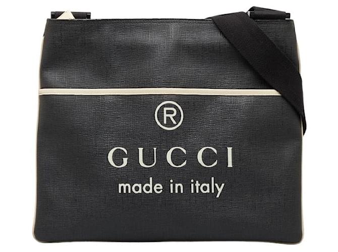 Gucci Bolsa tiracolo com logo de lona 162904 Preto  ref.1156703