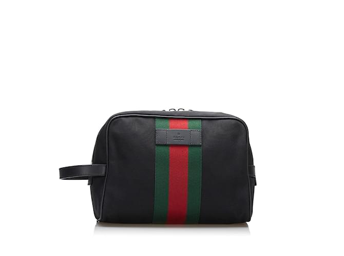 Gucci Techno Canvas Web Clutch Bag 630916 Black Cloth  ref.1156717