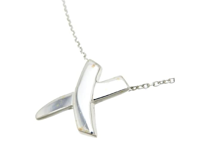 Autre Marque Silver Paloma Picasso Kiss Necklace Silvery Metal  ref.1156730