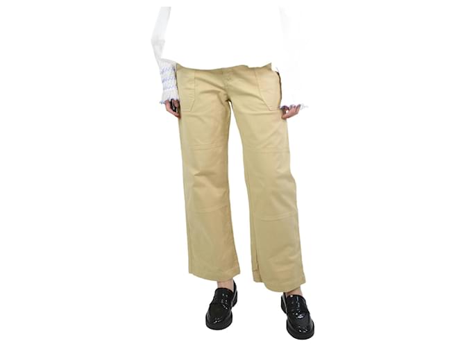 Frame Denim Pale yellow cotton pocket trousers - size UK 12  ref.1156796
