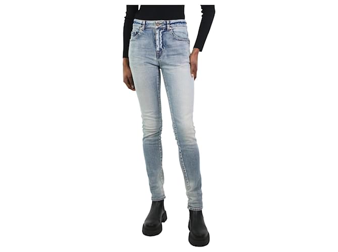Saint Laurent Jeans blu lavati a gamba slim - taglia W27 Cotone  ref.1156803