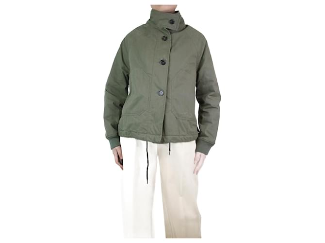 Autre Marque Green high-neck button-up jacket - size S Cotton  ref.1156804