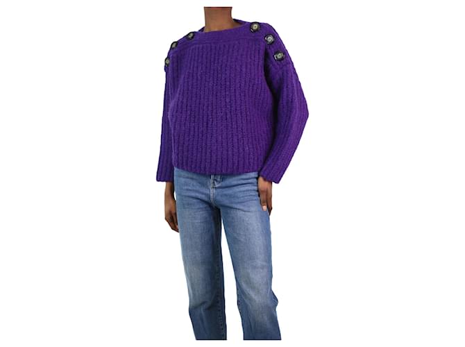 Isabel Marant Lilafarbener Pullover aus gerippter Wollmischung – Größe FR 34 Wolle  ref.1156821