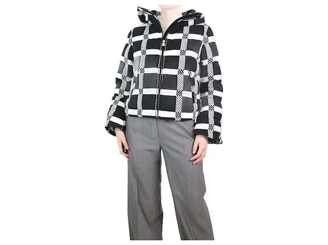 Autre Marque Black and white checkered wool-blend jacket - size S Polyester  ref.1156833