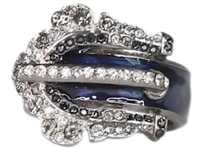 Chanel Blue bejewelled ring - size 9  ref.1156846