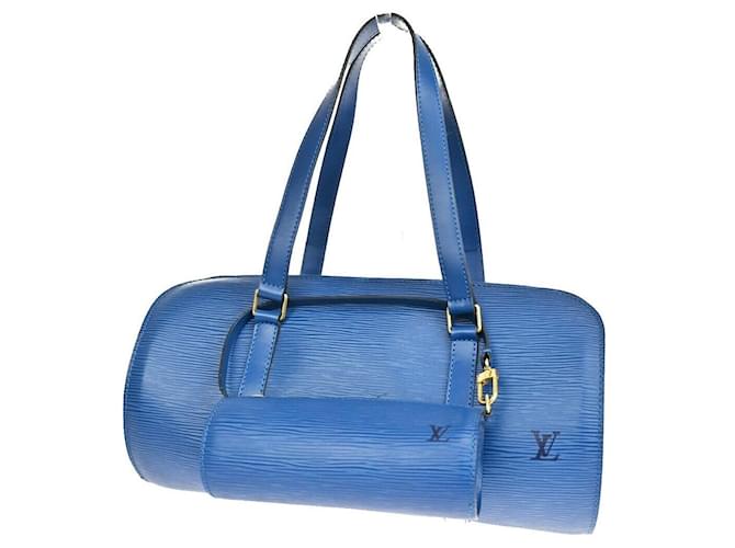 Louis Vuitton Soufflot Azul Couro  ref.1157064
