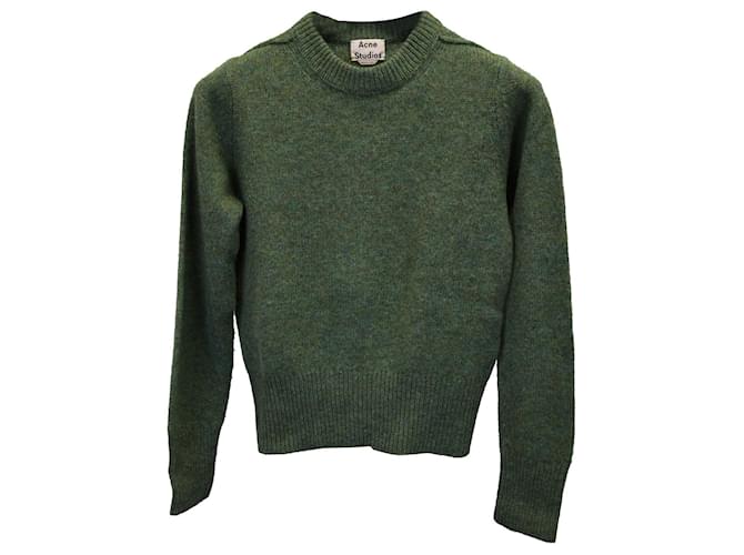Acne Studios Crewneck Sweater in Green Wool   ref.1157126