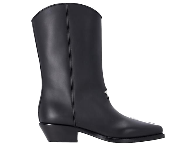 Dior L.A. Cowboy Ankle Boots in Black Leather  ref.1157131