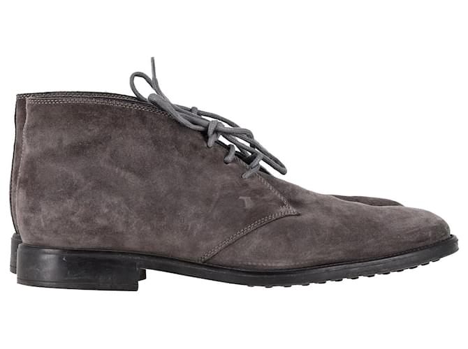 Tod's Ankle Desert Boots in Grey Suede  ref.1157143