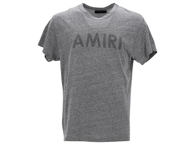 Camiseta Amiri Logo de algodón gris  ref.1157146