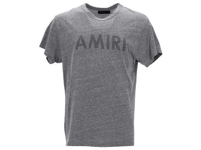 Camiseta Amiri Logo de algodón gris