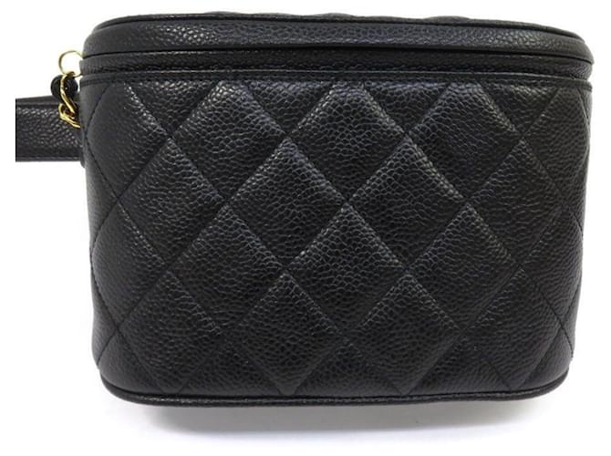 Chanel vintage Black Leather  ref.1157248