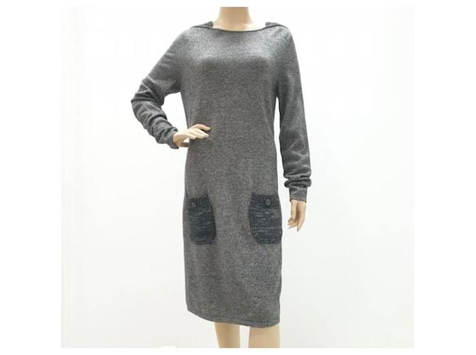 Chanel Grey Cashmere Pocket Dress  ref.1157396