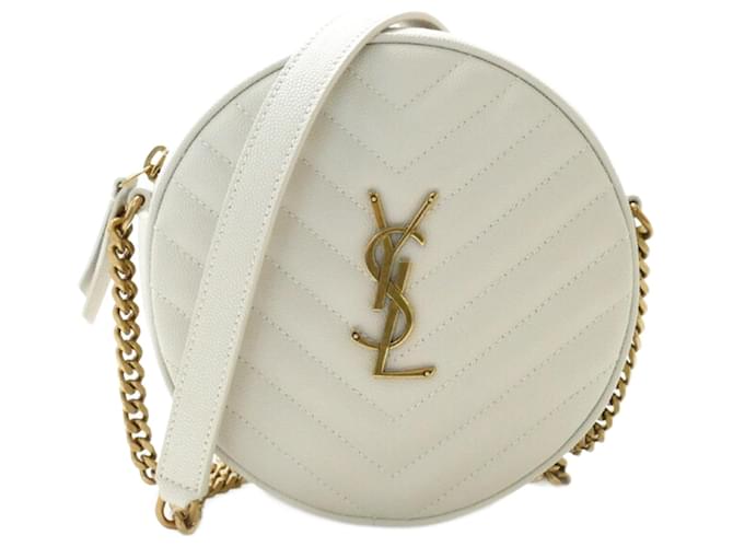 VINYLE Saint Laurent Cuir Blanc  ref.1157503