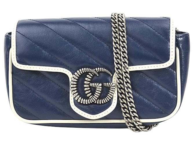 Gucci GG Marmont Navy blue Leather  ref.1157521