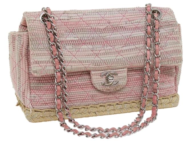 CHANEL Matelasse Chain Shoulder Bag Leather Pink CC Auth 59323A  ref.1157680
